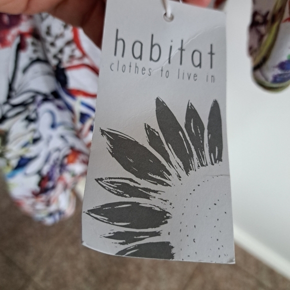 HABITAT clothes to live in abstract colorful tunic top short sleeve cotton SM - Picture 3 of 4